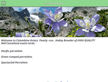 Tablet Screenshot of columbineaviary.com
